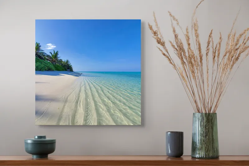 Tablou Canvas Reflexii de Azur pe Nisipul Auriu, 50 x 50 cm – poza 4
