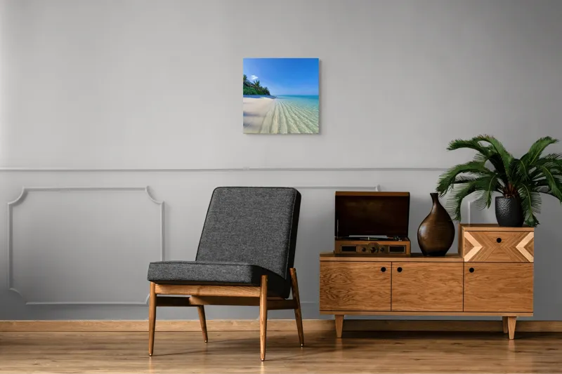 Tablou Canvas Reflexii de Azur pe Nisipul Auriu, 50 x 50 cm – poza 6