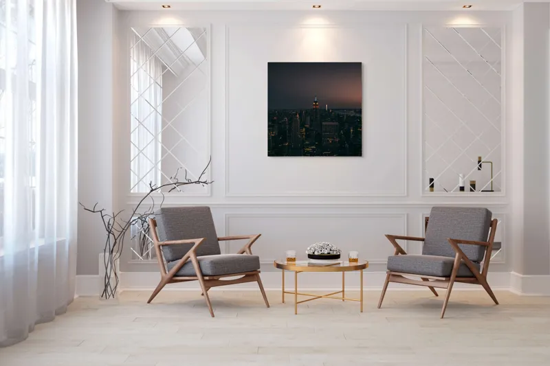 Tablou Canvas pe peisaj oraș răsărit, 100 x 100 cm – poza 7
