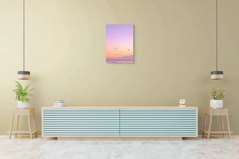 Tablou Canvas, "Zborul păsărilor în amurg liniștit", 50 x 70 cm – poza 6