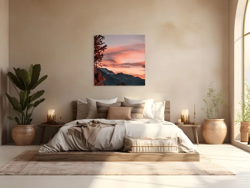 Tablou Canvas Peisaj Munți și Nori Poetic, 100 x 100 cm – poza 4