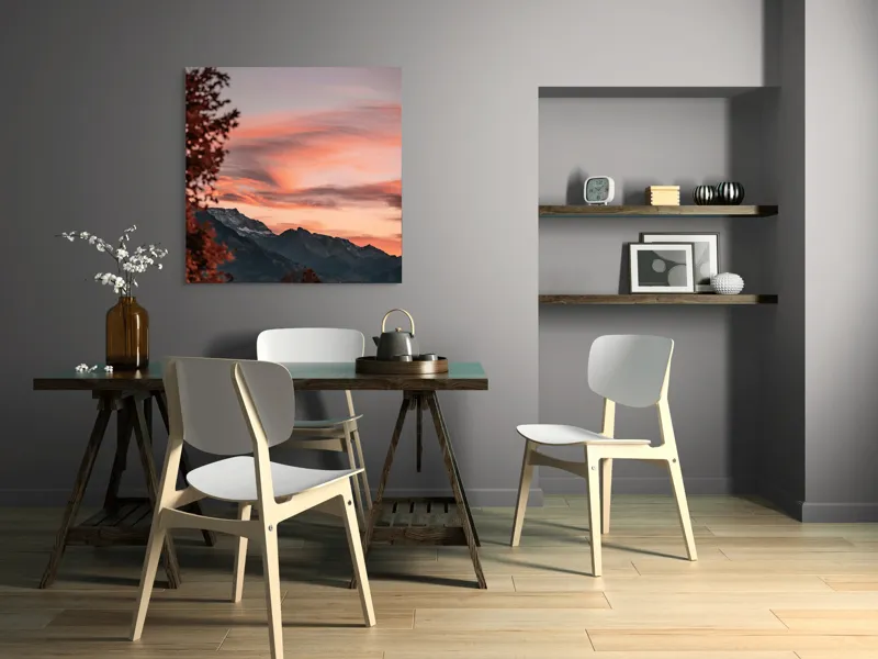 Tablou Canvas Peisaj Munți și Nori Poetic, 100 x 100 cm – poza 6