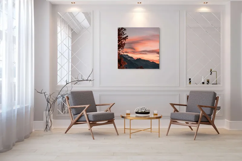 Tablou Canvas Peisaj Munți și Nori Poetic, 100 x 100 cm – poza 7