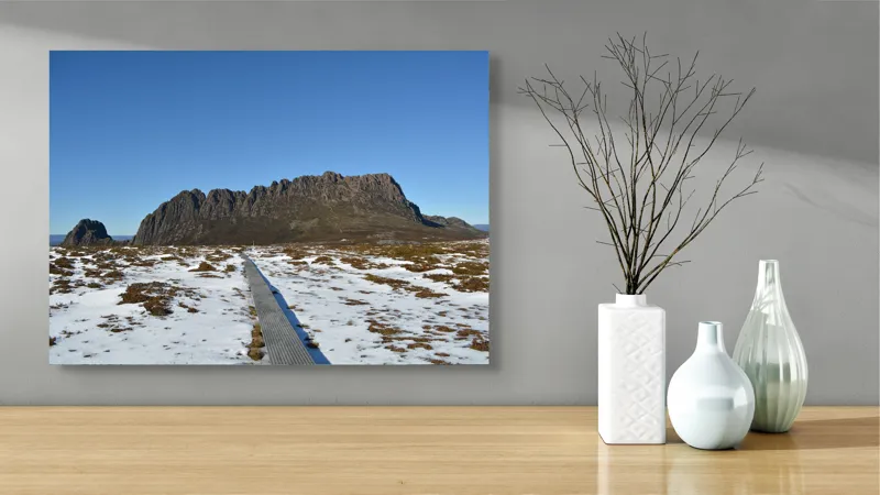 Tablou Canvas Natură: Cărare Înghețată Spre Muntele Stâncos, 70 x 50 cm – poza 3