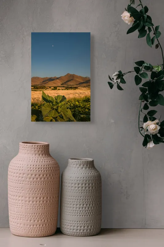 Tablou Canvas pe fundal de natură, artă murală inspirată de apusul, 26 x 39 cm – poza 6
