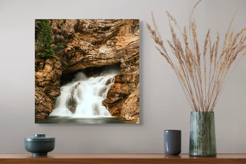 Tablou Canvas, Cascada Printre Stânci, , Multicolor, 50 x 50 cm – poza 4