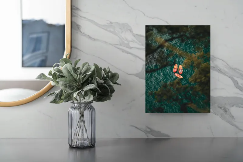 Tablou Canvas cu scenă de caiace în dansul apelor cristaline, 26 x 39 cm – poza 4