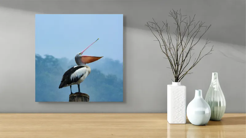 Tablou Canvas Pelică spre cerul înnorat, art decorativ pentru casă, 50 x 50 cm – poza 3