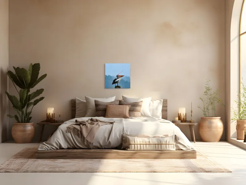 Tablou Canvas Pelică spre cerul înnorat, art decorativ pentru casă, 50 x 50 cm – poza 5