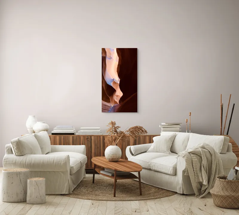 Tablou Canvas Peisaj Natural cu Lumini și Umbre Maroniu, 50 x 90 cm – poza 7