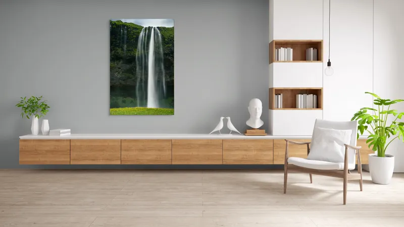 Tablou Canvas Cascadă Natură Peisaj Verdeață Serenitate Splendoare, 100 x 150 cm – poza 8