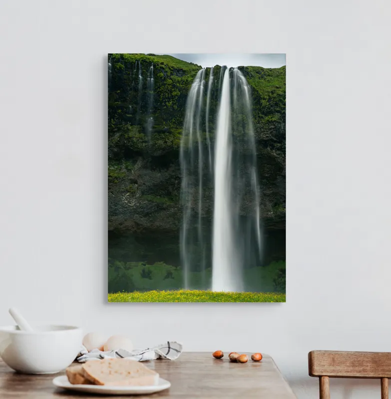 Tablou Canvas Cascadă Natură Peisaj Verdeață Serenitate Splendoare, 50 x 70 cm – poza 3