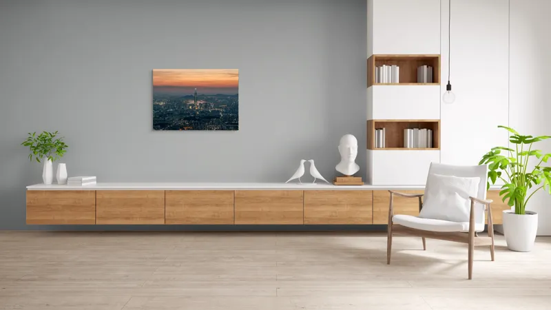 Tablou Canvas, "Orașul viselor la asfințit vibrant", 100 x 70 cm – poza 6