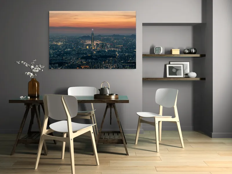 Tablou Canvas, "Orașul viselor la asfințit vibrant", 150 x 100 cm – poza 5
