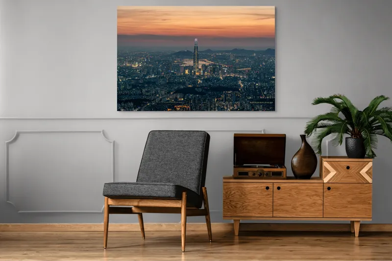 Tablou Canvas, "Orașul viselor la asfințit vibrant", 150 x 100 cm – poza 8