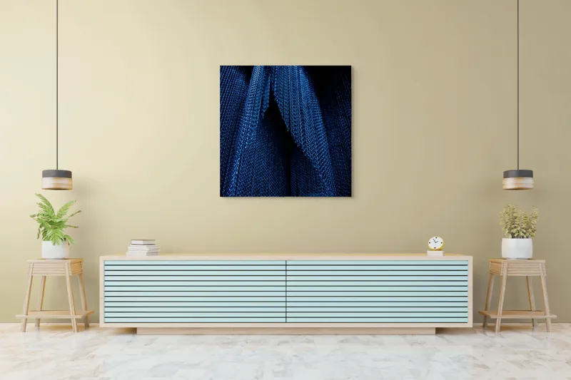 Tablou Canvas Abstract Albastru Umbre Texturi Metalice, 100 x 100 cm – poza 5