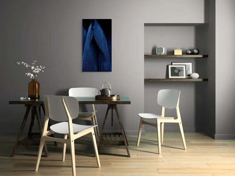 Tablou Canvas Abstract Albastru Umbre Texturi Metalice, 50 x 90 cm – poza 4