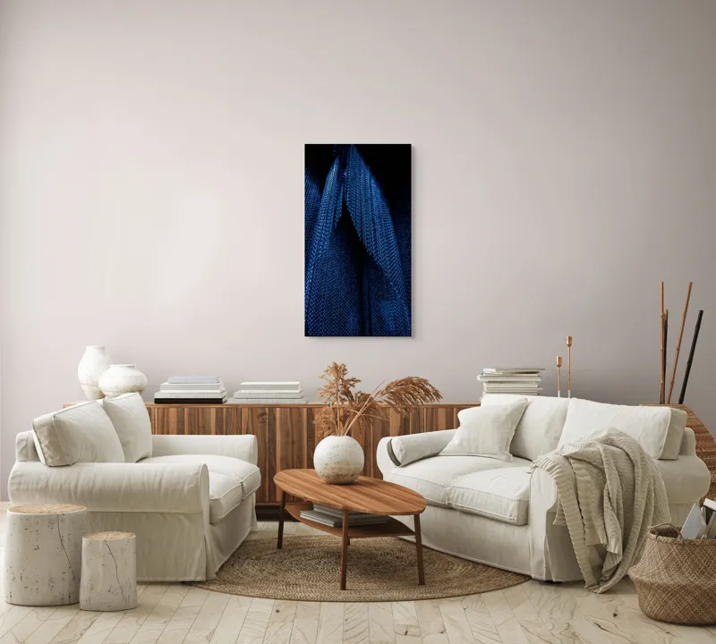 Tablou Canvas Abstract Albastru Umbre Texturi Metalice, 50 x 90 cm – poza 7
