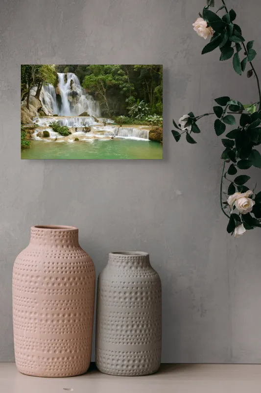 Tablou Canvas Cascadă Serafică a Pădurii Verzi, 39 x 26 cm – poza 4