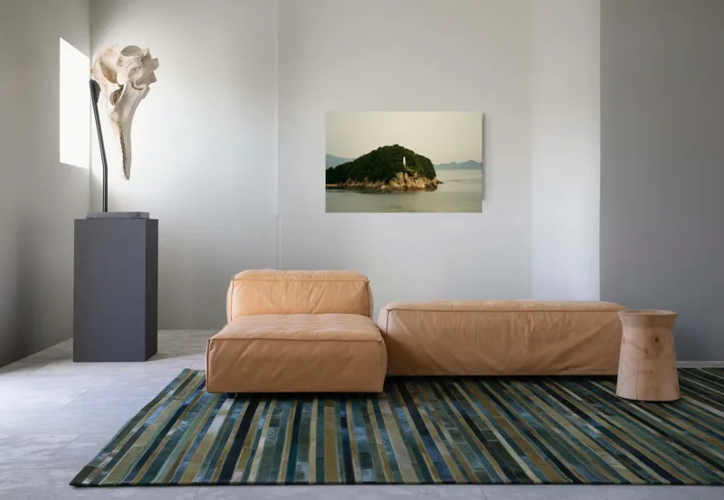 Tablou Canvas pe insulă verde cu lumină, scenă marină artistică, 90 x 50 cm – poza 8