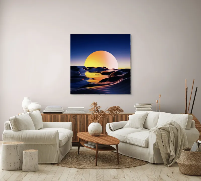 Tablou Canvas Răsărit peste valuri nemărginite ale visului, 100 x 100 cm – poza 3