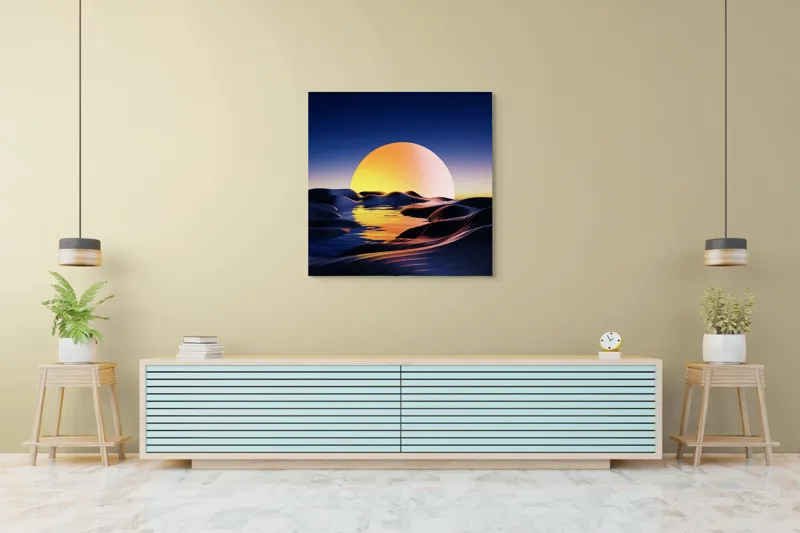 Tablou Canvas Răsărit peste valuri nemărginite ale visului, 100 x 100 cm – poza 5