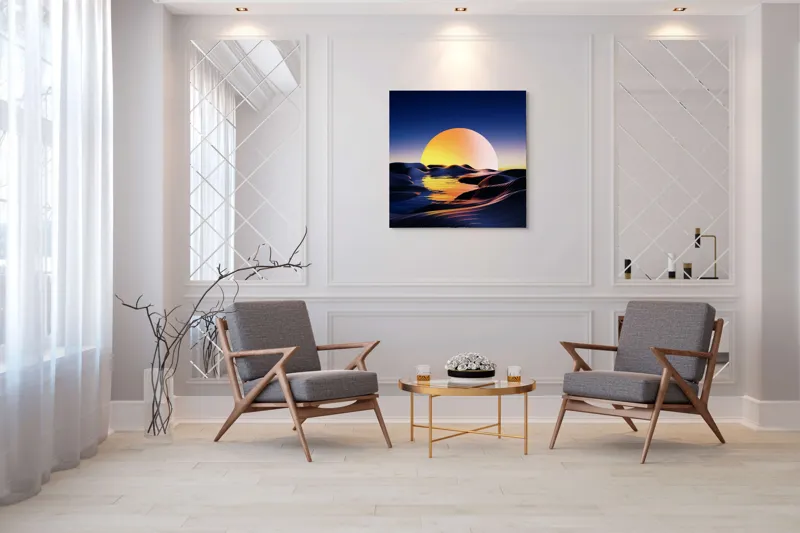 Tablou Canvas Răsărit peste valuri nemărginite ale visului, 100 x 100 cm – poza 7