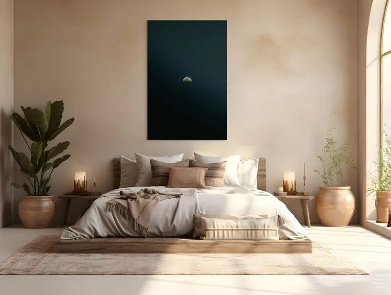 Tablou Canvas, "Lumină lunară în întunericul cosmic", 100 x 150 cm – poza 3