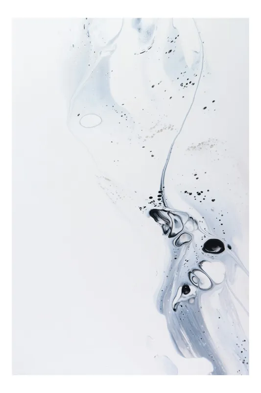 Tablou Canvas Abstract Fluiditate Timului Alb și Negru, 100 x 150 cm