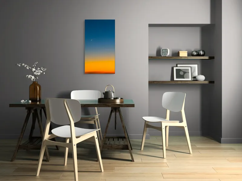 Tablou Canvas Luna nouă la amurg colorat, pe teme de cer și lumină, 50 x 90 cm – poza 4