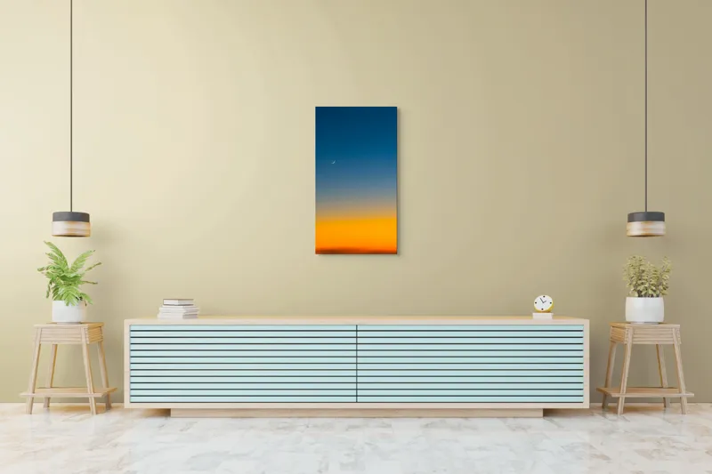 Tablou Canvas Luna nouă la amurg colorat, pe teme de cer și lumină, 50 x 90 cm – poza 6