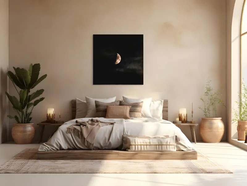 Tablou Canvas, "Luna ascunsă printre nori întunecați", 100 x 100 cm – poza 4