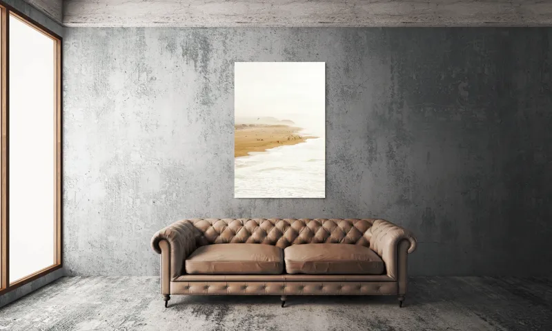 Tablou Canvas, "Plajă însorită la apus liniștit", Plajă, Valuri, Culoare, Vânt, Cer, Nisip, Peisaj, Oameni, Liniște, Natură, 100 x 150 cm – poza 6