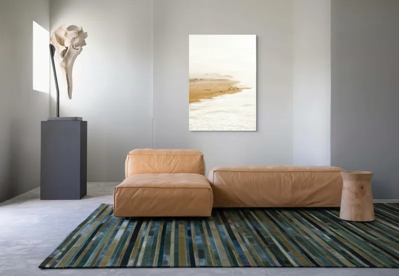 Tablou Canvas, "Plajă însorită la apus liniștit", Plajă, Valuri, Culoare, Vânt, Cer, Nisip, Peisaj, Oameni, Liniște, Natură, 70 x 100 cm – poza 7