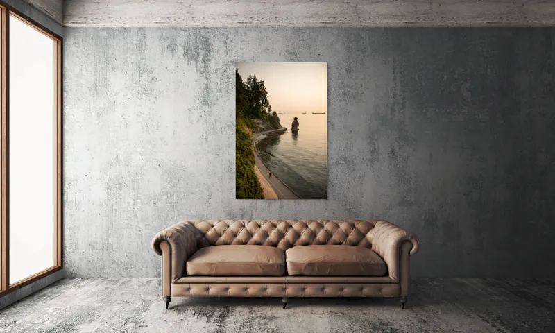 Tablou Canvas, "Plimbare pe faleza la apus", Pace, Apus, Ocean, Stâncă, Potecă, Copaci, Solitudine, Liniște, Natură, Orizont., 100 x 150 cm – poza 6