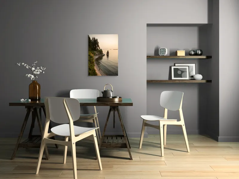 Tablou Canvas, "Plimbare pe faleza la apus", Pace, Apus, Ocean, Stâncă, Potecă, Copaci, Solitudine, Liniște, Natură, Orizont., 50 x 70 cm – poza 5