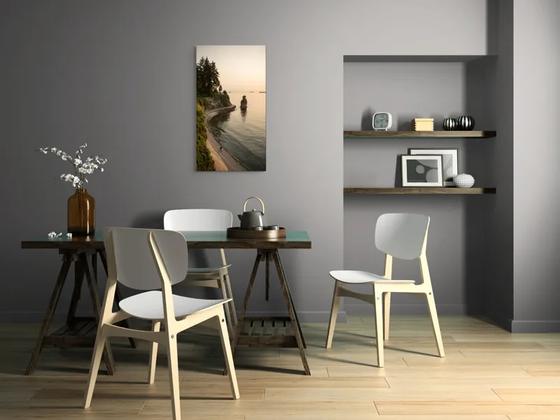 Tablou Canvas, "Plimbare pe faleza la apus", Pace, Apus, Ocean, Stâncă, Potecă, Copaci, Solitudine, Liniște, Natură, Orizont., 50 x 90 cm – poza 4