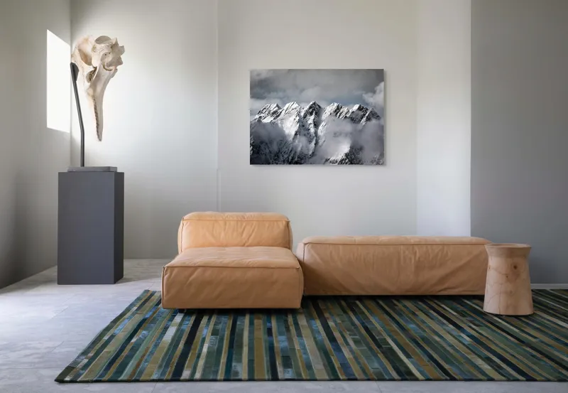 Tablou Canvas, "Muntele învăluit de nori albi", Colosal, Înzăpezit, Grandios, Impunător, Pitoresc, Înghețat, Majestic, Noros, Magnific, Rece, 100 x 70 cm – poza 7