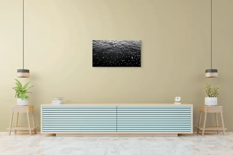Tablou Canvas Dansul păsărilor pe apa liniștită Natură și Mișcare, 90 x 50 cm – poza 5