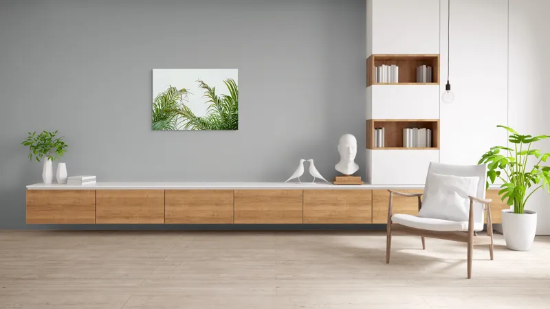 Tablou Canvas Natură Tropicală Frunze Palmieri Verde Cer Atmosferă, 100 x 70 cm – poza 6
