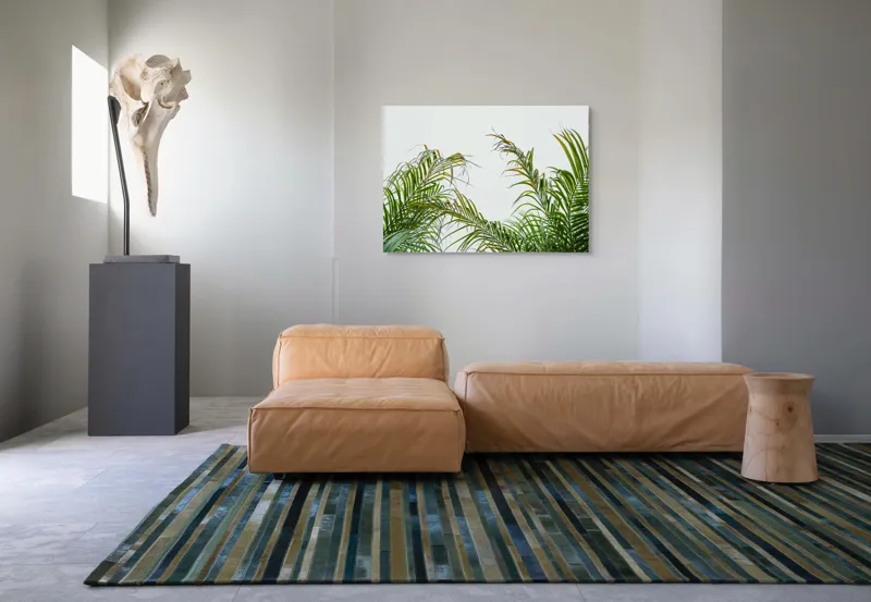 Tablou Canvas Natură Tropicală Frunze Palmieri Verde Cer Atmosferă, 100 x 70 cm – poza 7