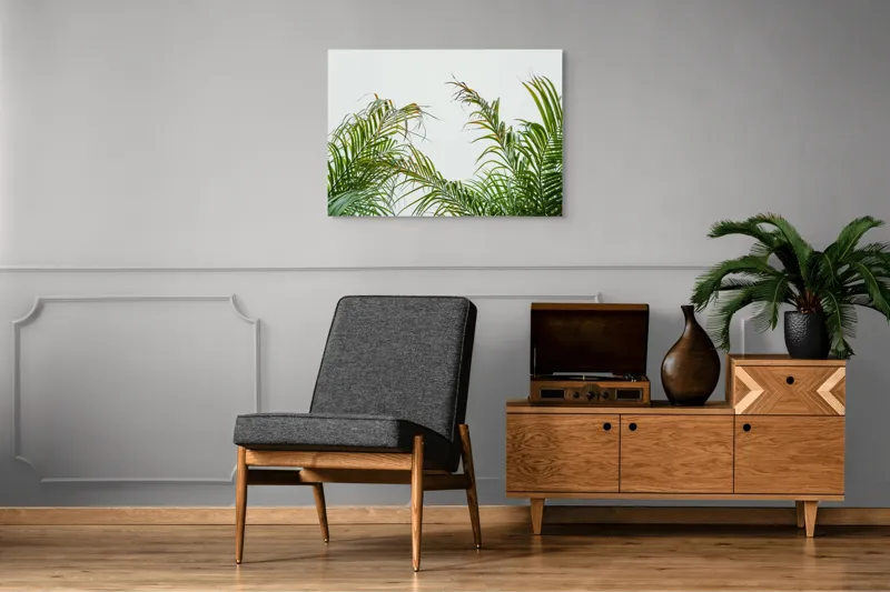 Tablou Canvas Natură Tropicală Frunze Palmieri Verde Cer Atmosferă, 100 x 70 cm – poza 8