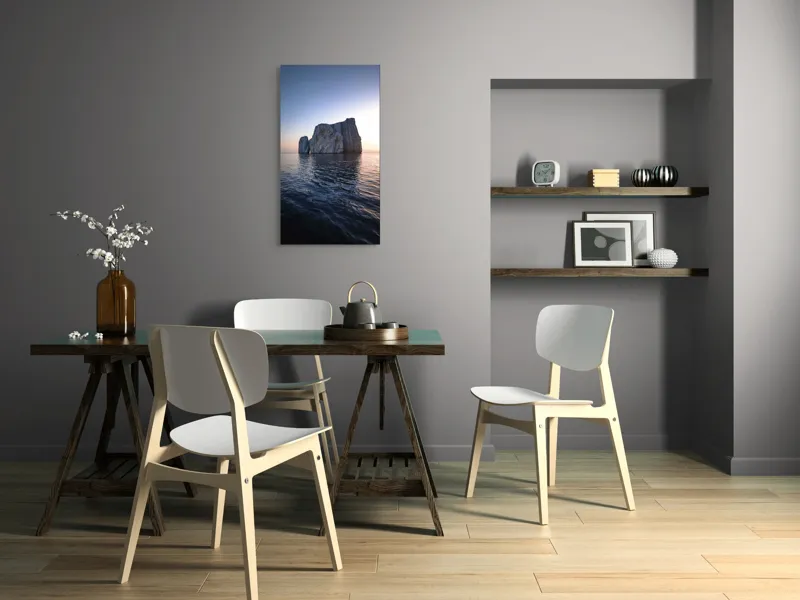 Tablou Canvas Stâncă Solitară la Apus Marin Reflecție Lumină Natură, 50 x 90 cm – poza 4