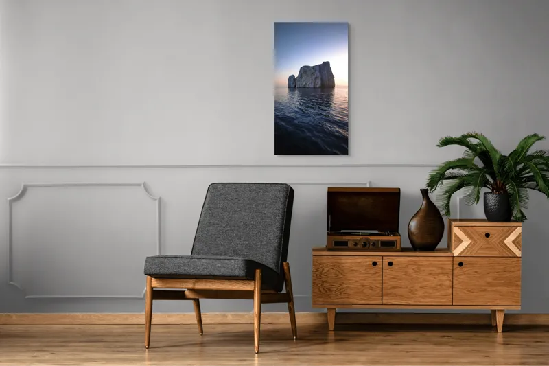 Tablou Canvas Stâncă Solitară la Apus Marin Reflecție Lumină Natură, 50 x 90 cm – poza 8