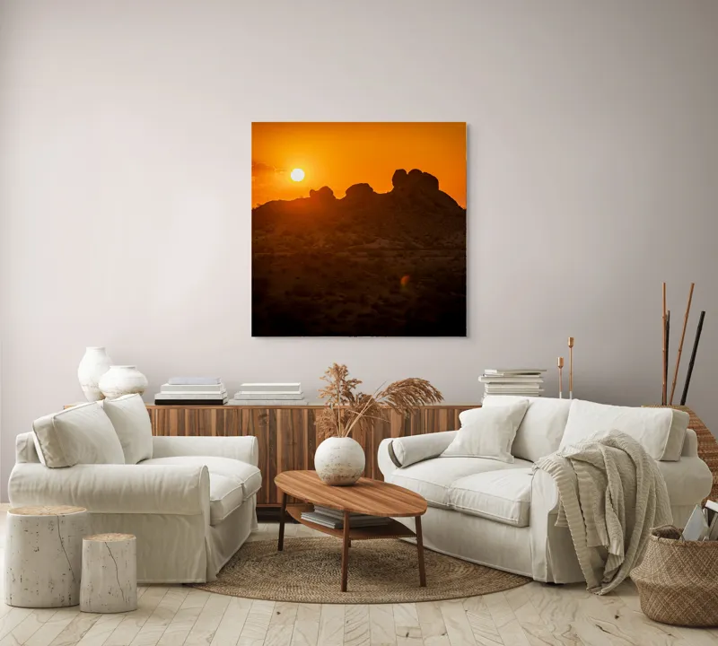 Tablou Canvas Siluete de piatră scăldate în apus, 100 x 100 cm – poza 3