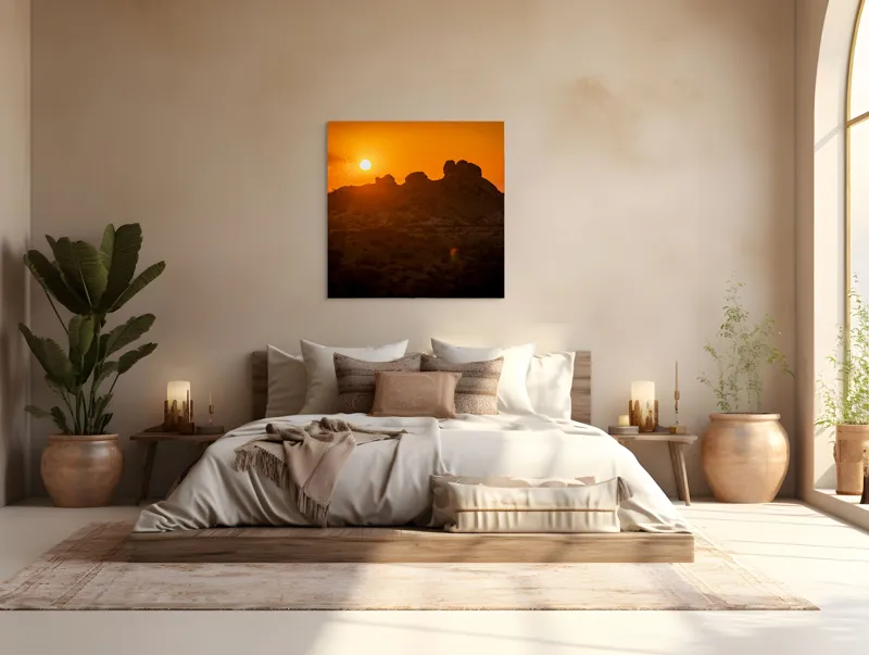 Tablou Canvas Siluete de piatră scăldate în apus, 100 x 100 cm – poza 4