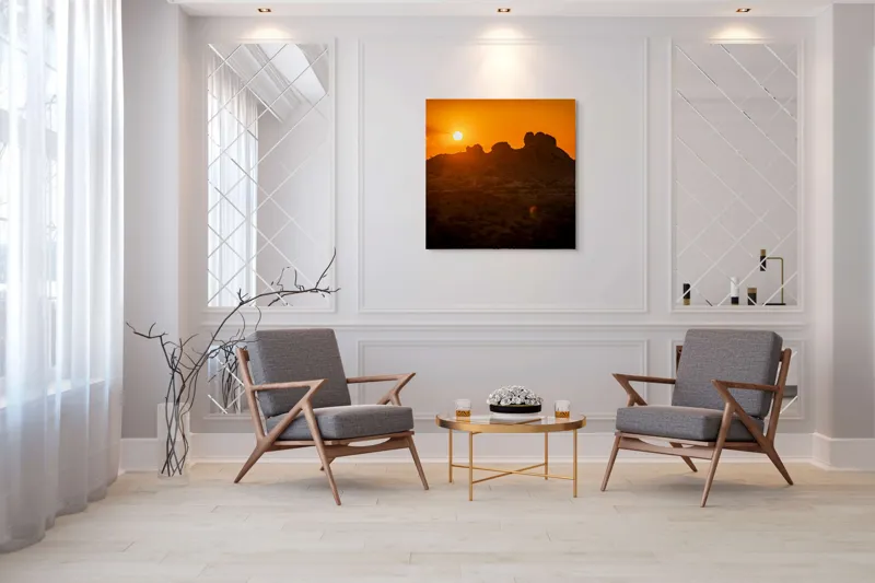 Tablou Canvas Siluete de piatră scăldate în apus, 100 x 100 cm – poza 7