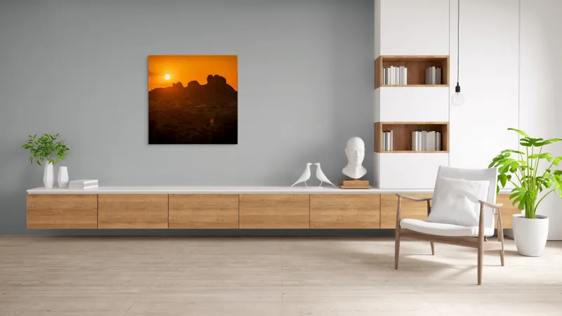 Tablou Canvas Siluete de piatră scăldate în apus, 100 x 100 cm – poza 8