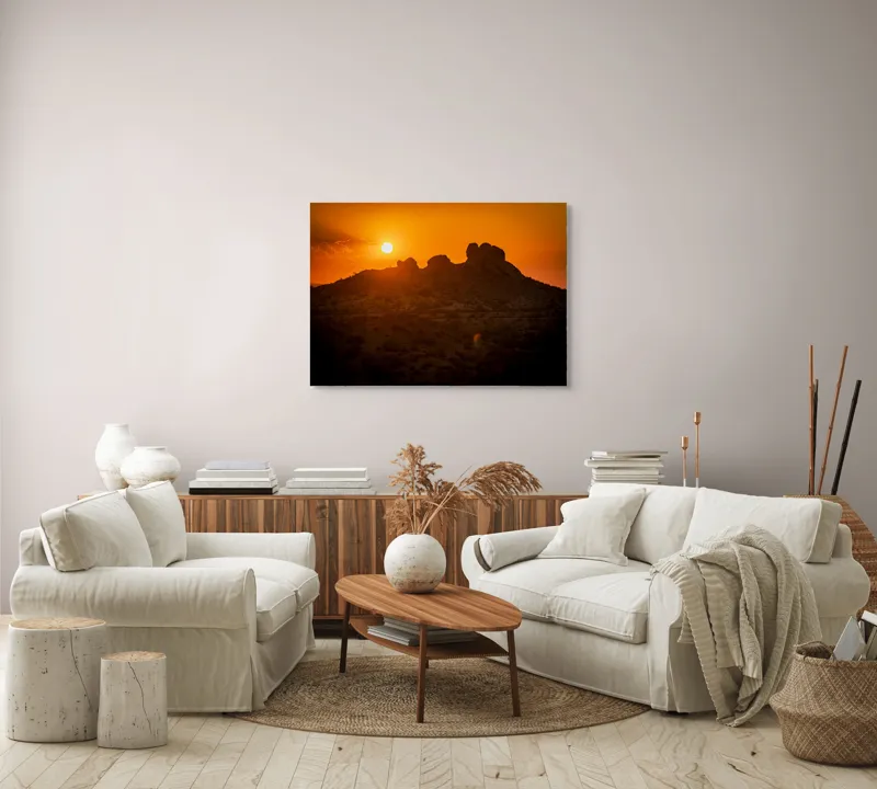 Tablou Canvas Siluete de piatră scăldate în apus, 100 x 70 cm – poza 3