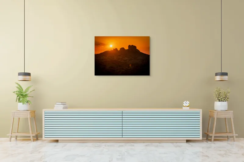 Tablou Canvas Siluete de piatră scăldate în apus, 100 x 70 cm – poza 4